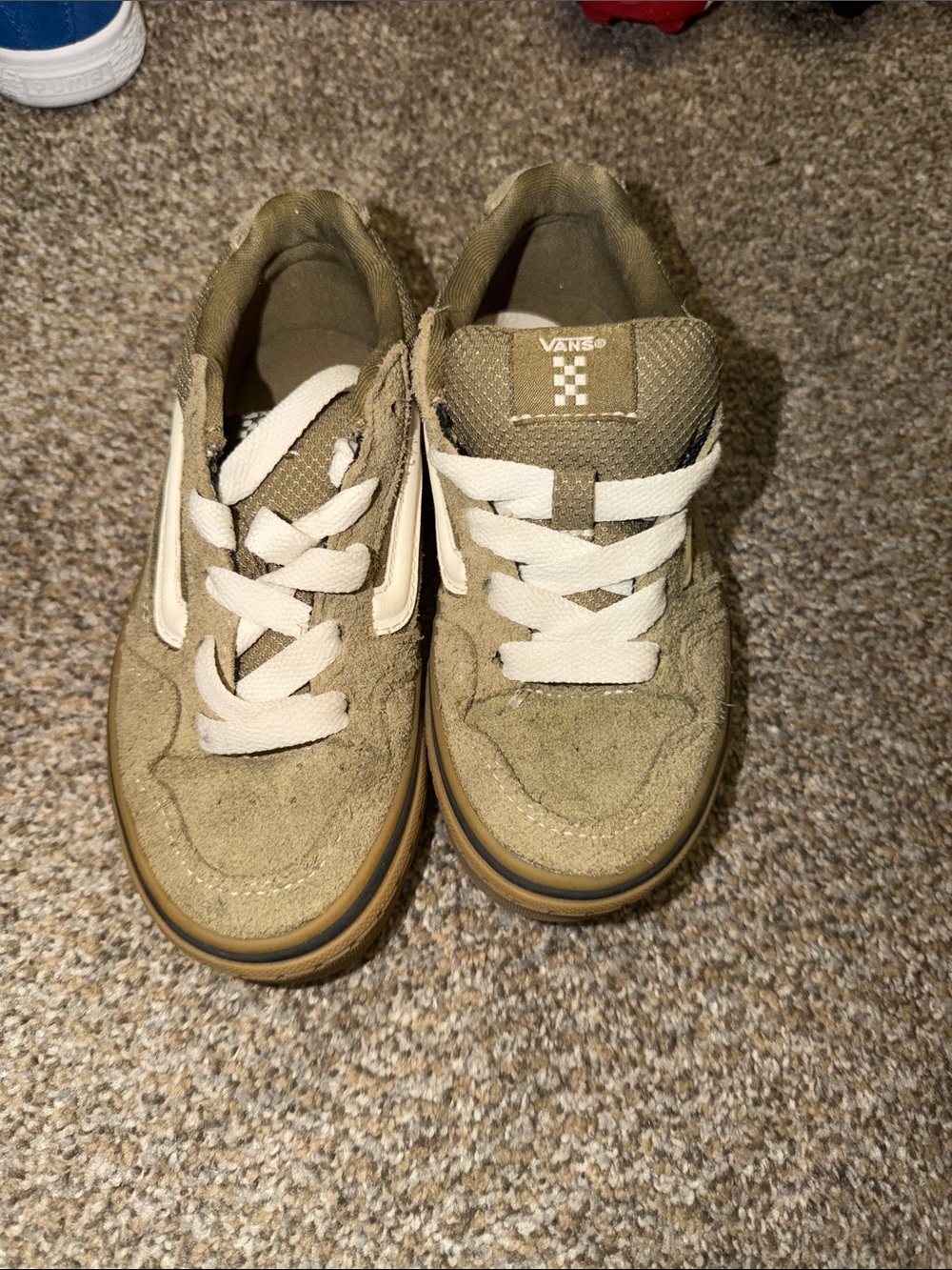 Vans Kids Tan Suede Sneakers with White Accents
